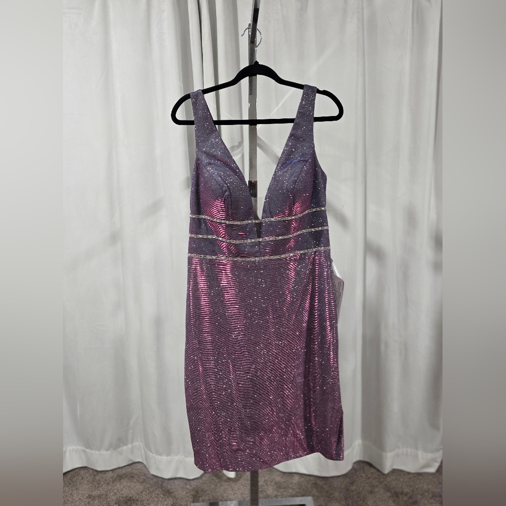 Mac Duggal Shimmering Purple Gown